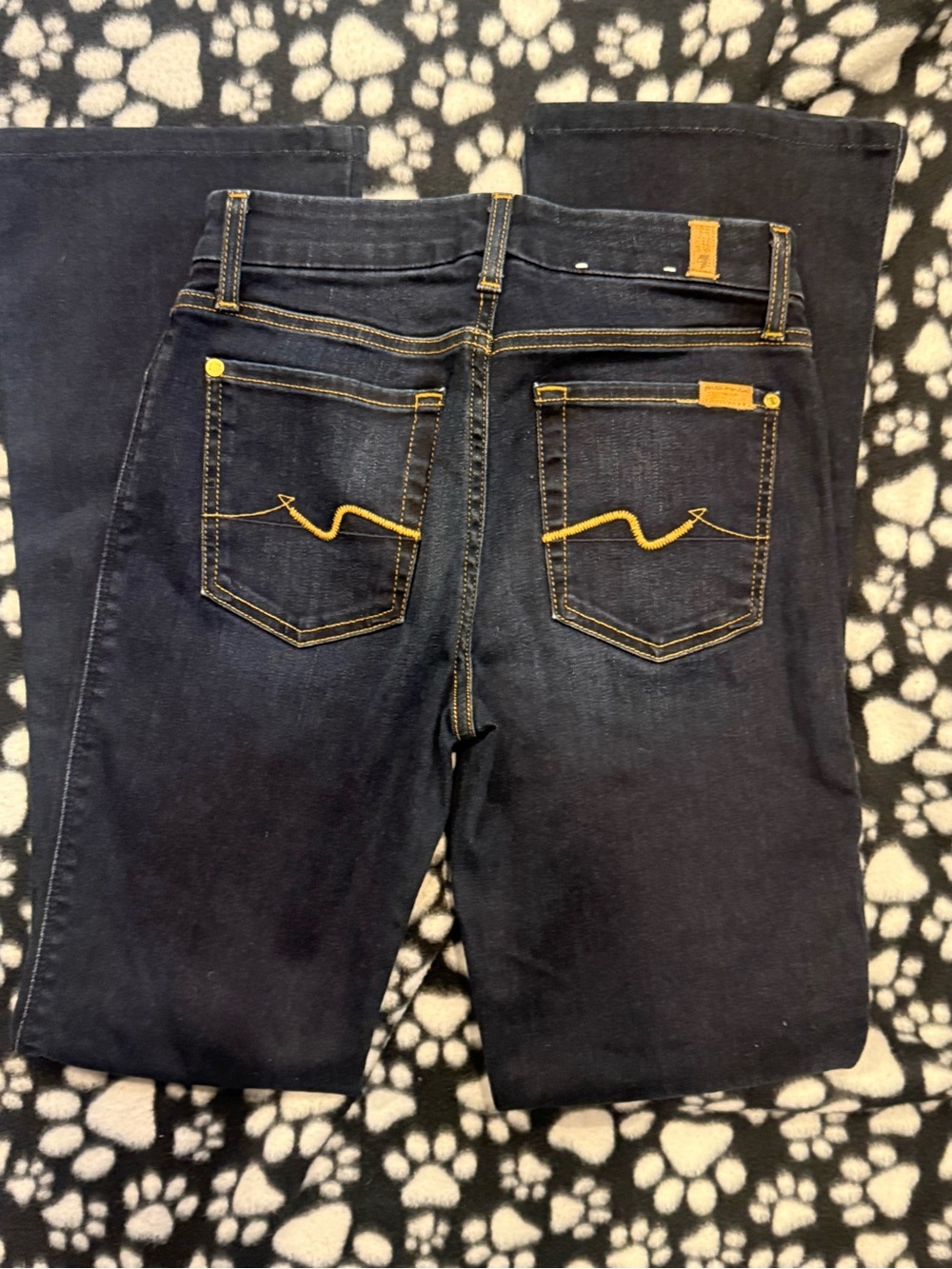 7 For All Mankind Kimmie Bootcut Jeans Dark Wash Stretch Denim Size 27